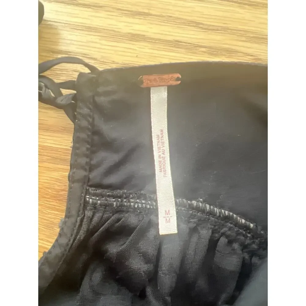 Free People Sunrise to Sunset Top Washed Black
